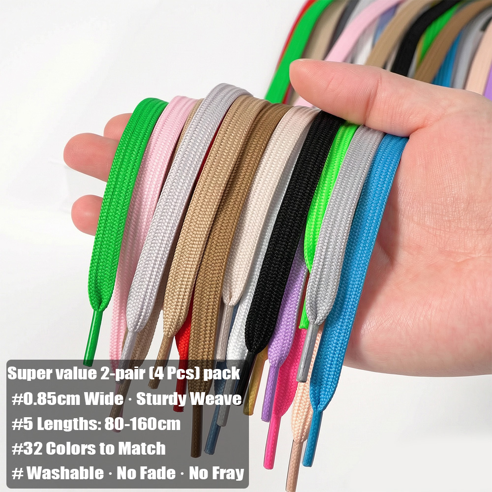 4Pcs(2 Pairs) Flat Shoelaces 0 - Lace Replacement Flat review and price
