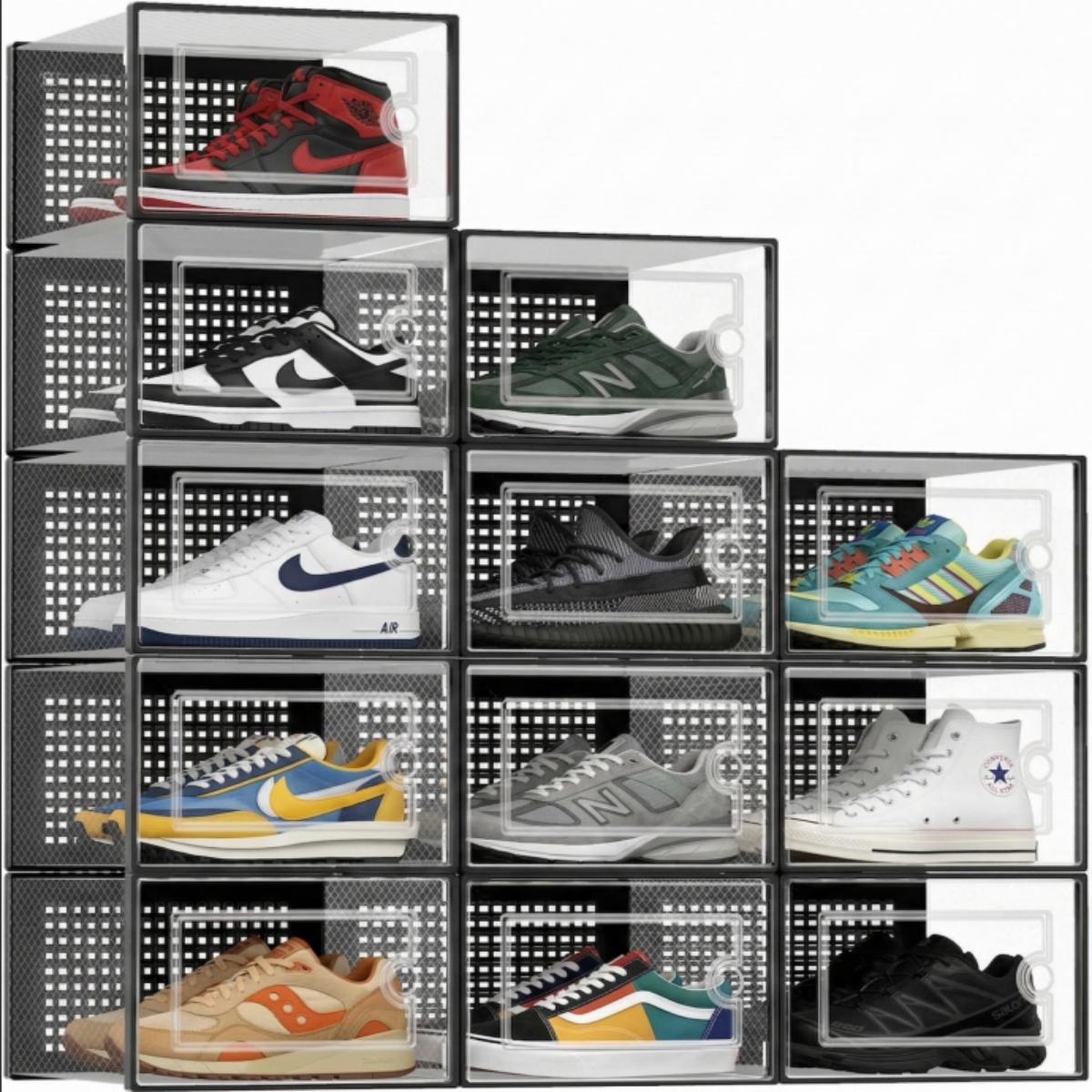12 Pack Clear Plastic Shoe Sto - Shoe Box Display review and price
