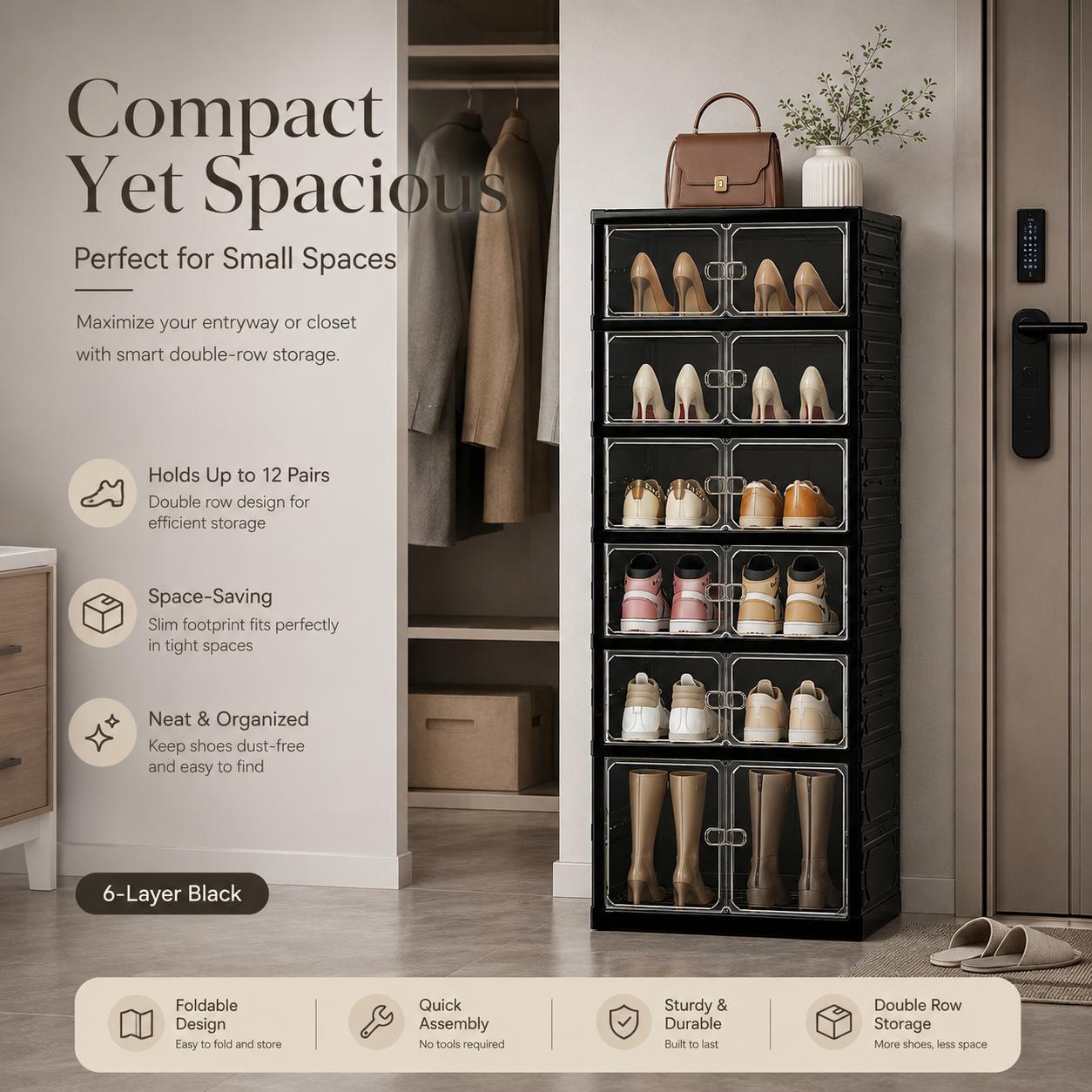 Installation-Free Foldable Sho - Shoe Box Display review and price