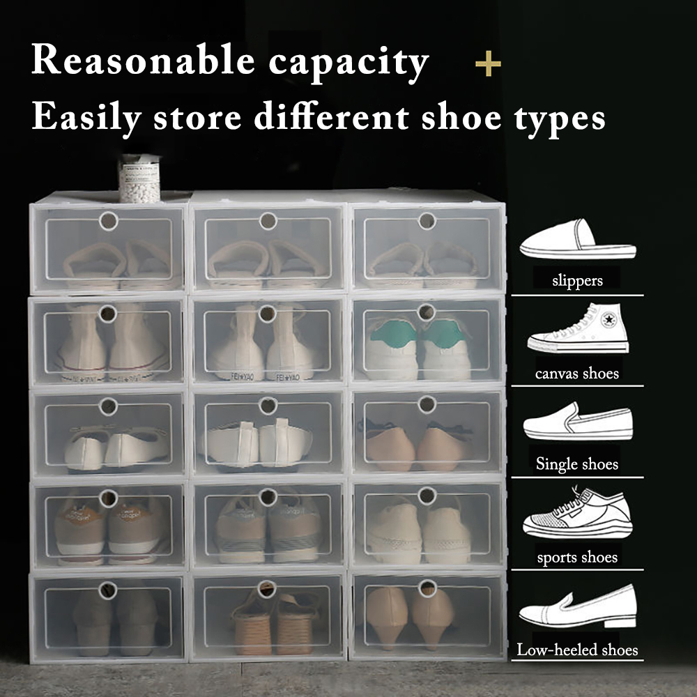 6 Pack Transparent Shoe Box Sh - Shoe Box Display review and price