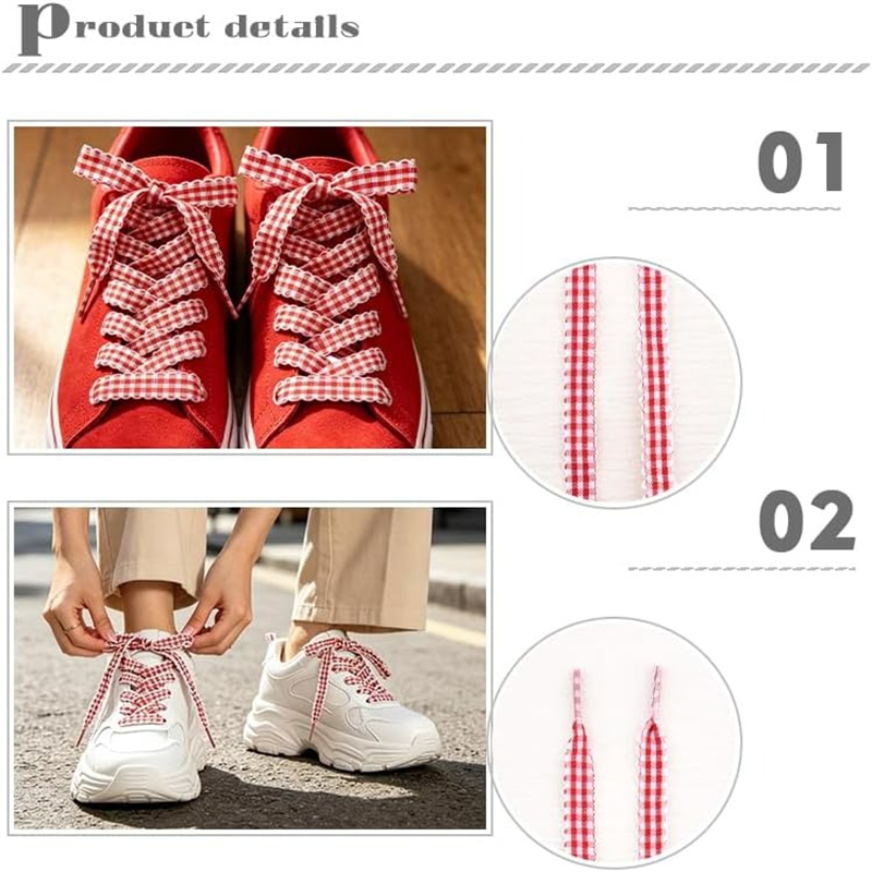 1 Pair Checkered Flat Shoelace - Lace Replacement Flat review and price
