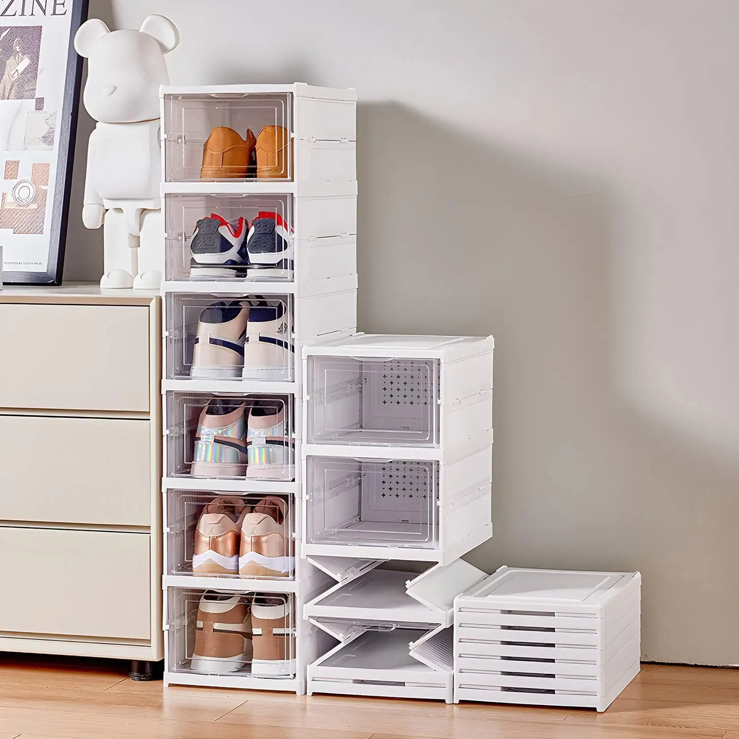 3/6 Layers Foldable Shoes Stor - Shoe Box Display review and price