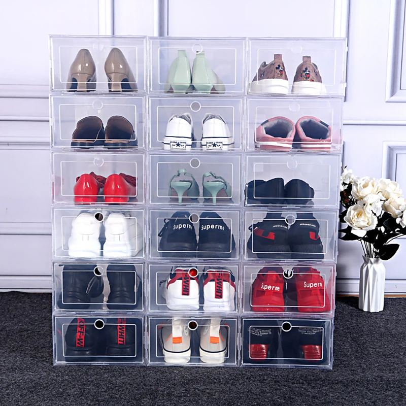 6 Pcs Transparent Shoe Storage - Shoe Box Display review and price