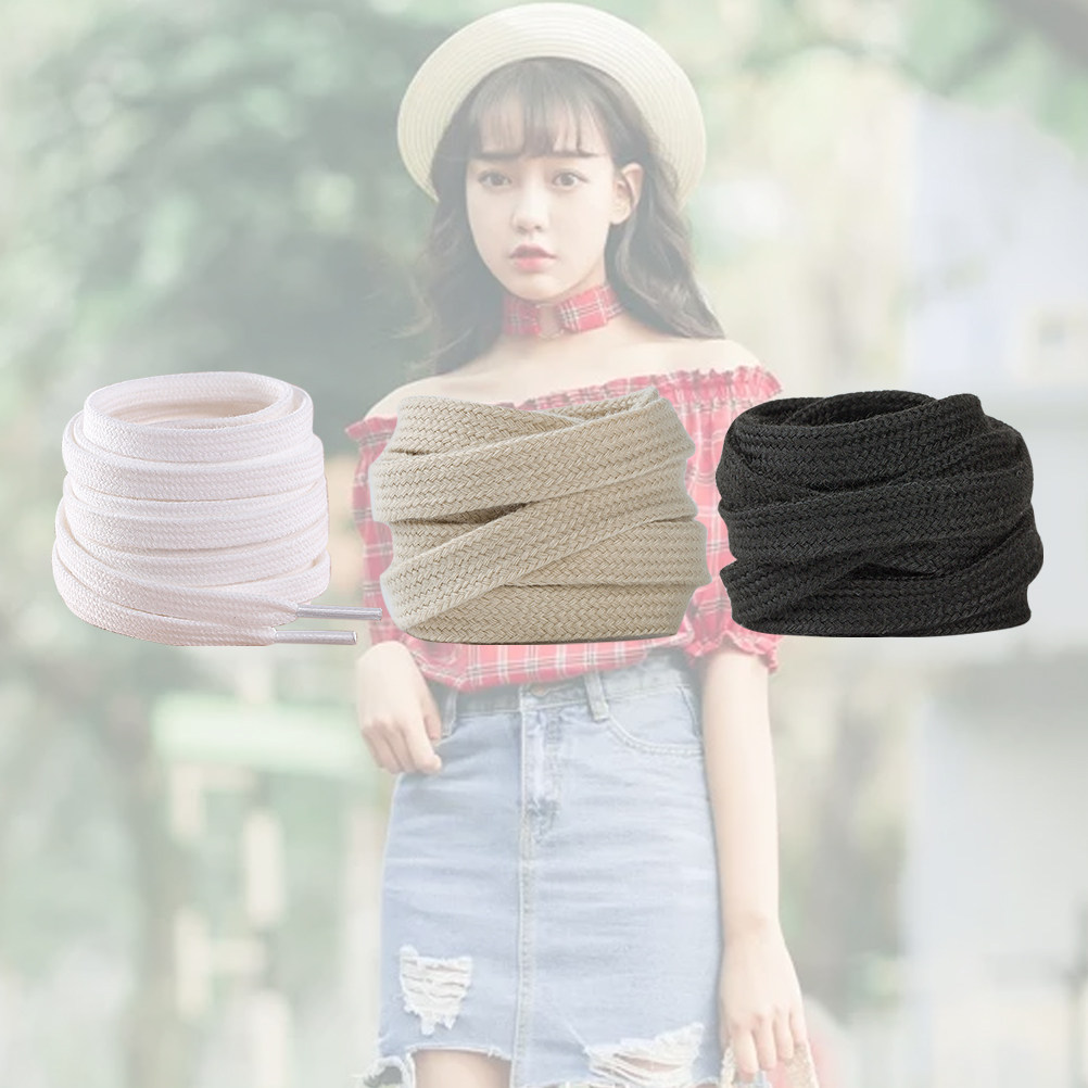 3Pairs Shoelaces Pure Color Fl - Lace Replacement Flat review and price
