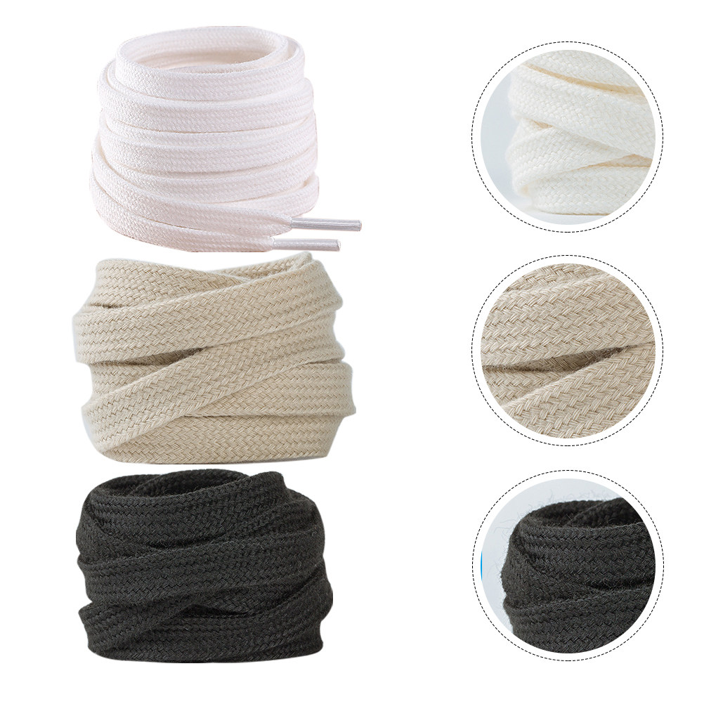 3Pairs Shoelaces Pure Color Fl - Lace Replacement Flat review and price